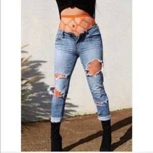 Orange or blue fishnets